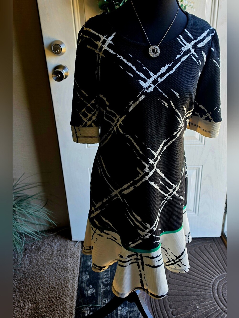 Signature by Robbie Bee Abstract Fit & Flare Dress